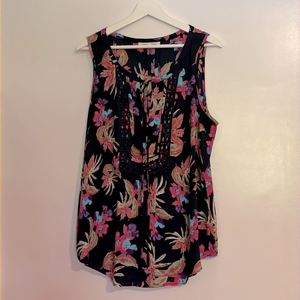 Black Rainn tropical tunic tank, medium